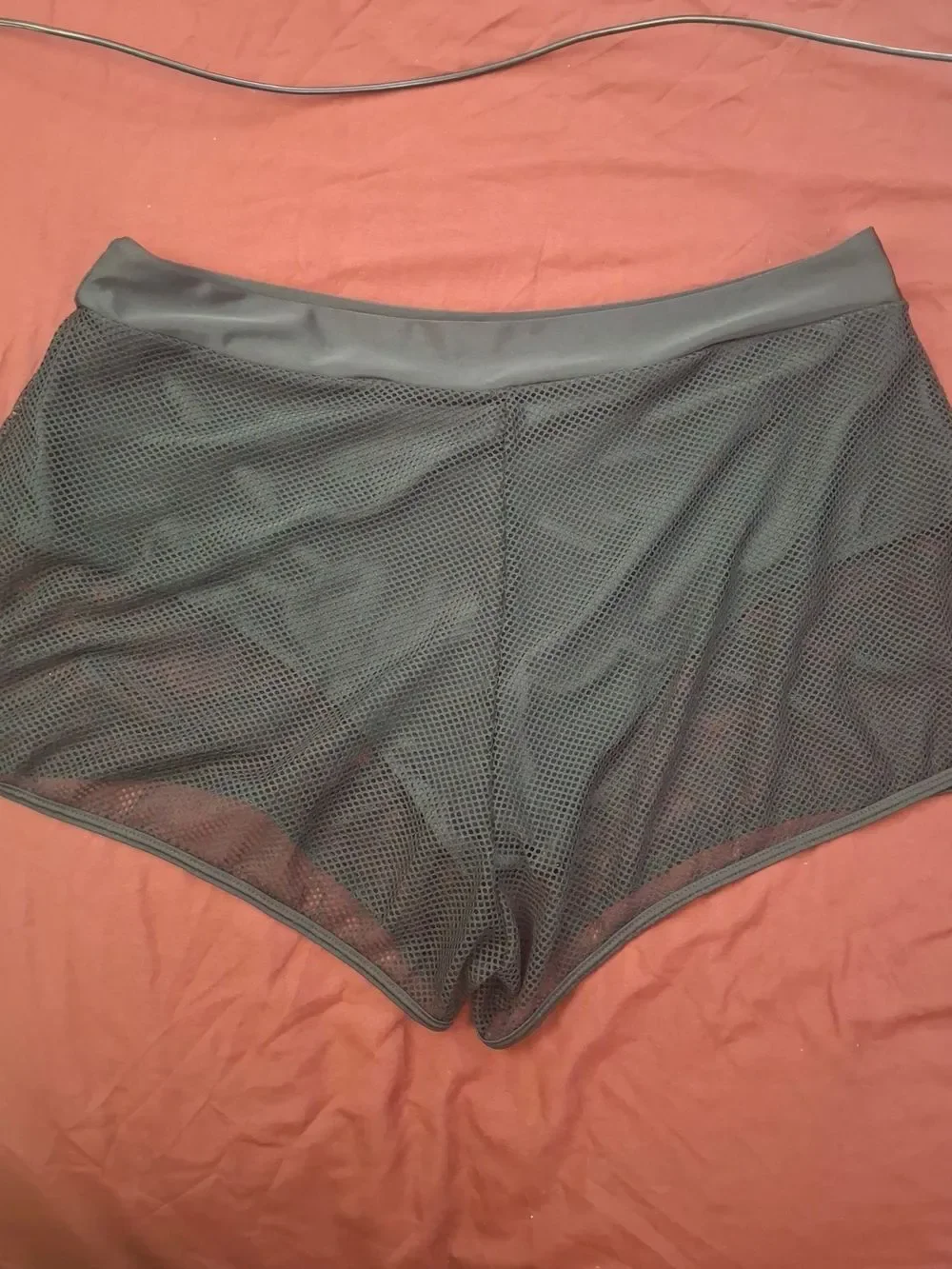 Women's High-Waist Mesh Swim Shorts